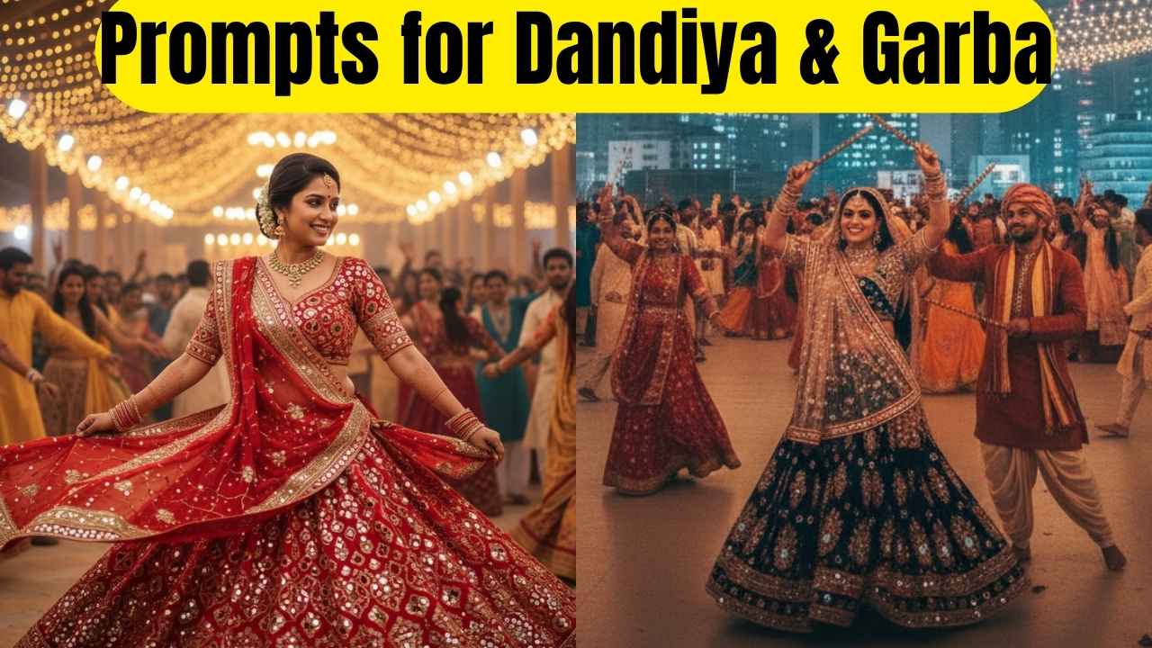 Gemini AI photo editing prompts for realistic dandiya