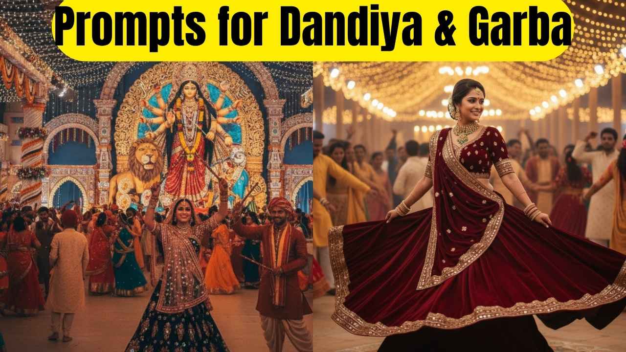 Gemini AI photo editing prompts for realistic dandiya