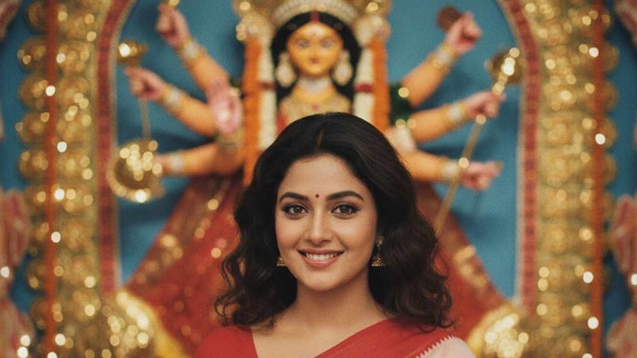Durga Puja AI Saree Look 2025 