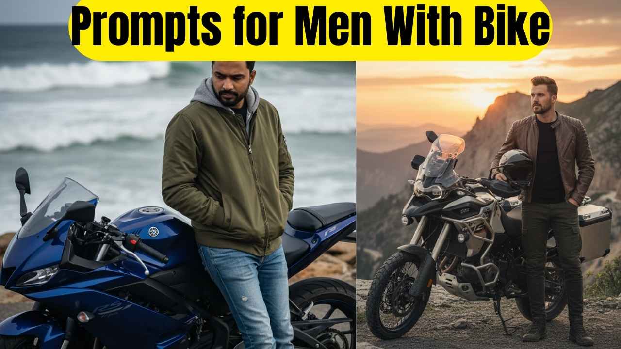 Realistic Gemini AI Prompt for Men with Bike