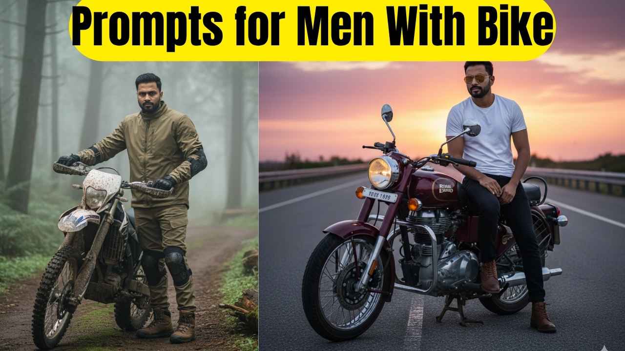 Realistic Gemini AI Prompt for Men with Bike