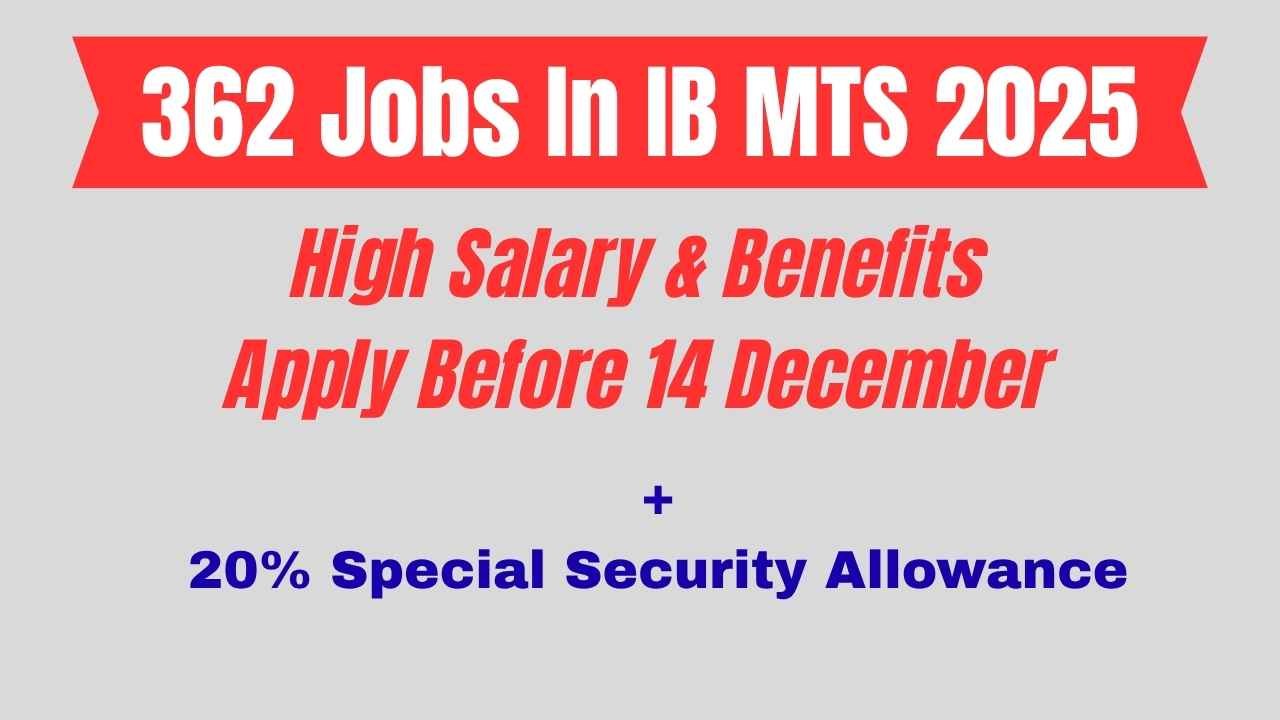 IB MTS Jobs Announced for 2025 Now Live: 362 Posts & Special Allowance Benefits